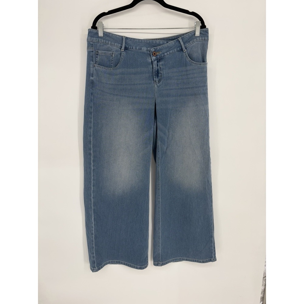 Halara Size L Flex Baggy Wide Leg Washed Stretch Jeans